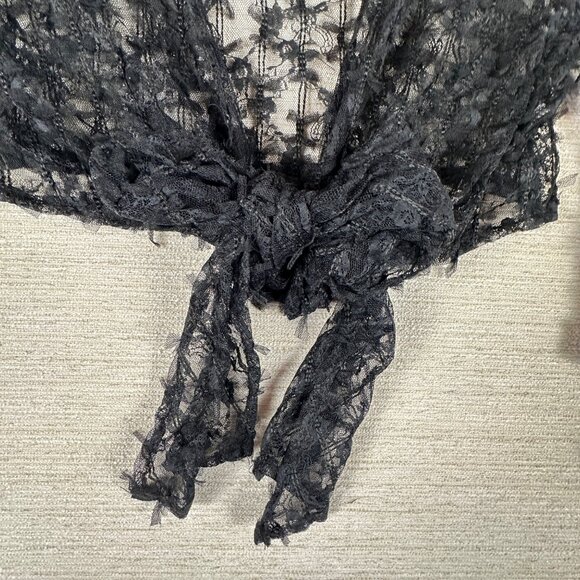 Akira Womens L Sheer Lace Black Cover Jacket Whimsigoth Victorian Boho Baddie - Picture 4 of 11